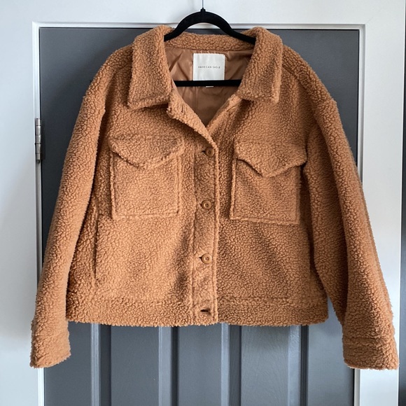 AE Cropped Sherpa Shacket NWOT - Picture 9 of 9